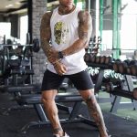 رکابی ورزشی مردانه نخ پنبه طرح اسکلتی