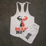 ست مردانه تاپ و شلوارک بدنسازی beast mode