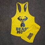 ست مردانه تاپ و شلوارک بدنسازی beast mode