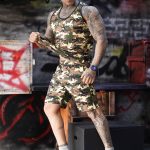 ست رکابی و شلوارک ورزشی مردانه سابلی چریکی