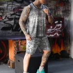 ست رکابی و شلوارک ورزشی مردانه چریکی