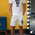 ست ورزشی تیشرت و شلوارک مردانه بیسکوییتی Just do it