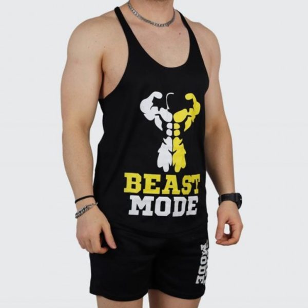 ست مردانه تاپ قهرمانی و شلوارک سوزنی BEAST MODE