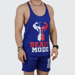 ست مردانه تاپ قهرمانی و شلوارک سوزنی BEAST MODE