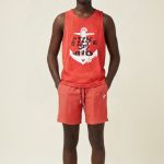 ست ورزشی مردانه شلوارک و رکابی حلقه ای دورس پنبه