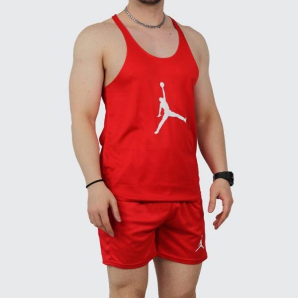 ست ورزشی مردانه رکابی بند نازک و شلوارک جردن