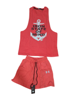 ست ورزشی مردانه شلوارک و رکابی حلقه ای دورس پنبه