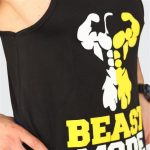 ست مردانه تاپ و شلوارک بدنسازی سوزنی beast mode مشکی - Image 2