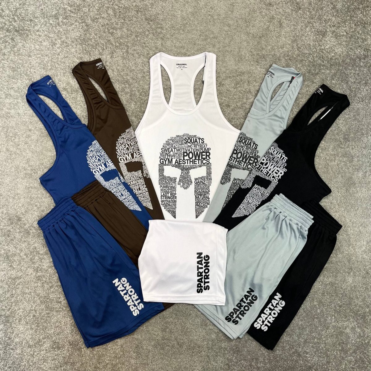 ست ورزشی مردانه رکابی قهرمانی و شلوارک گلادیاتور