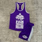 ست ورزشی مردانه رکابی بند نازک و شلوارک PAIN