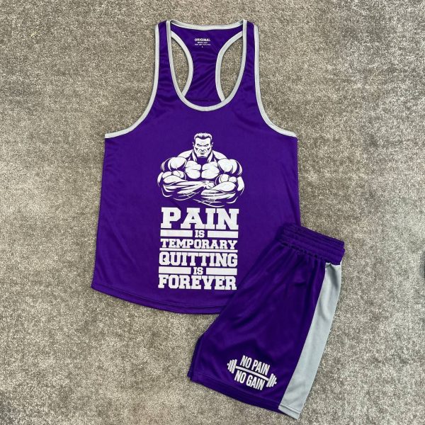 ست ورزشی مردانه رکابی بند نازک و شلوارک PAIN