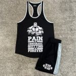 ست ورزشی مردانه رکابی بند نازک و شلوارک PAIN