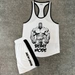 ست ورزشی مردانه رکابی قهرمانی و شلوارک انگیزشی Beast Mode