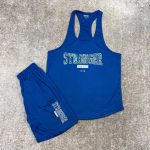 ست ورزشی مردانه رکابی قهرمانی و شلوارک کندویی Stronger