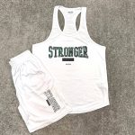 ست ورزشی مردانه رکابی قهرمانی و شلوارک کندویی Stronger